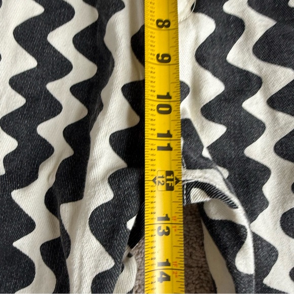 Cider Black and White Zigzag Pattern Denim Pants S - Picture 8 of 12